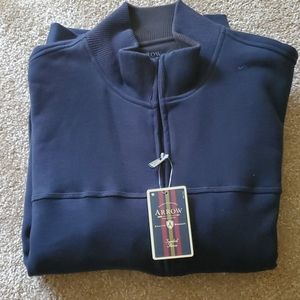 Brand New Arrow Sweater 2XL Navy front-zip